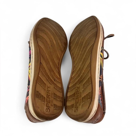 Sperry Women’s Tropical Brown Loafers with Side Pattern Floral Size 8.5 Vacation - Picture 5 of 6